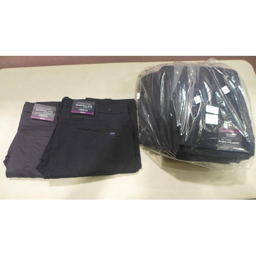 6257 - 9 x Jachs straight fit 5 pocket trousers, various colours, mainly black (size 40x34) Jachs trousers,... 