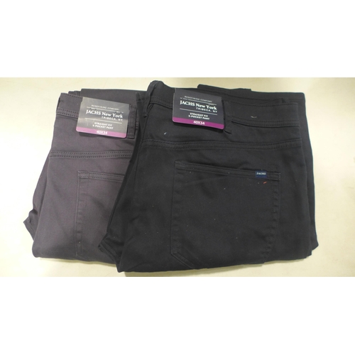 6257 - 9 x Jachs straight fit 5 pocket trousers, various colours, mainly black (size 40x34) Jachs trousers,... 