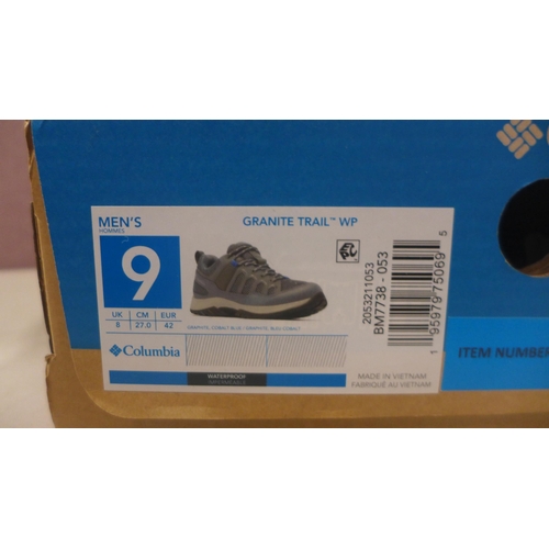 6274 - Columbia waterproof trainers in grey, size 8 UK (336-73003) *This lot is subject to Vat