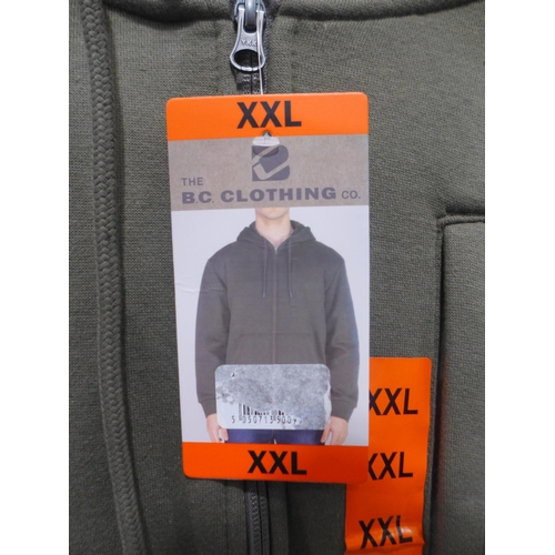 6326 - 6 x B.C. Clothing dark olive hoodies - size XXL (332-85008) *This lot is subject to Vat