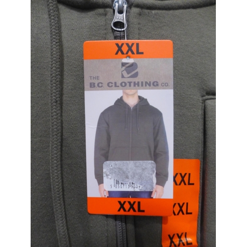 6327 - 6 x B.C. Clothing dark olive hoodies (5 x size XXL, 1 size XL) (332-85008) *This lot is subject to V... 