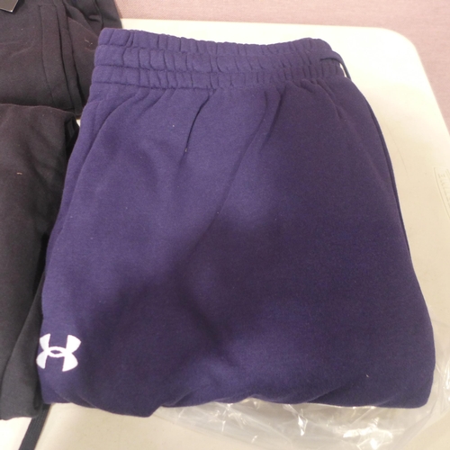 6335 - 5 x Under Armour men's joggers, size 2 x grey (2XL), 2 x black (2XL), and 1 x blue (XL) (332-85008) ... 