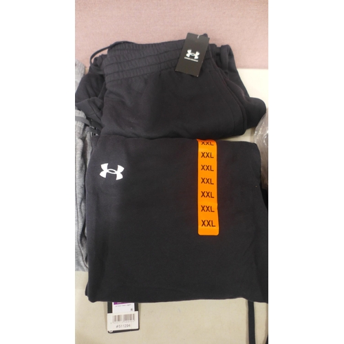 6335 - 5 x Under Armour men's joggers, size 2 x grey (2XL), 2 x black (2XL), and 1 x blue (XL) (332-85008) ... 