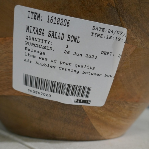 6220 - Stoneware Serve Bowls and Mikasa Mango Wood Bowl  (337-271,278) *This lot is subject to Vat