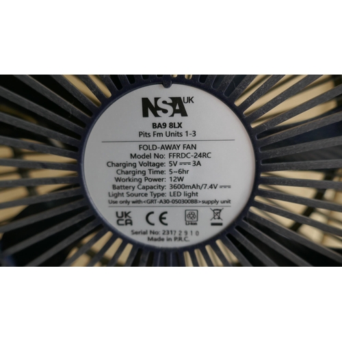 6033 - Nsa Folding Stand Fan     (337-305) *This lot is subject to Vat