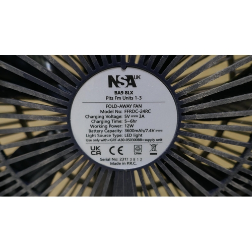 6058 - Nsa Folding Stand Fan     (337-233) *This lot is subject to Vat