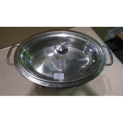 6059 - Tramontina Oval Chafing Dish (3.9L)  (337-416) *This lot is subject to Vat