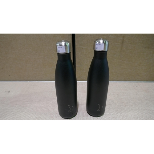 6076 - Two Chilly's 500Ml Black Bottles (337-407) *This lot is subject to Vat