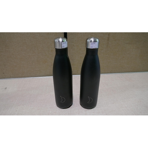 6077 - Two Chilly's 500Ml Black Bottles (337-408) *This lot is subject to Vat