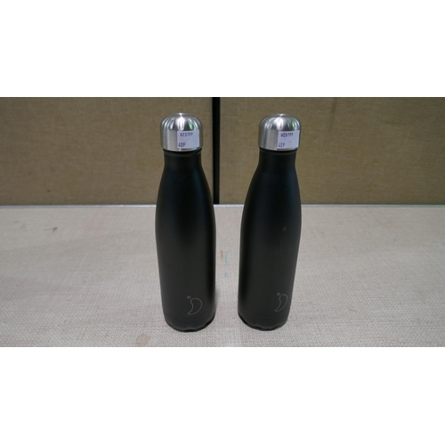 6078 - Two Chilly's 500Ml Black Bottles (337-409) *This lot is subject to Vat