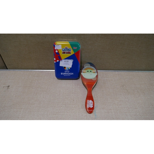 6110 - Match Atax Euros Mega Tin and a Wet brush (337-99) *This lot is subject to Vat