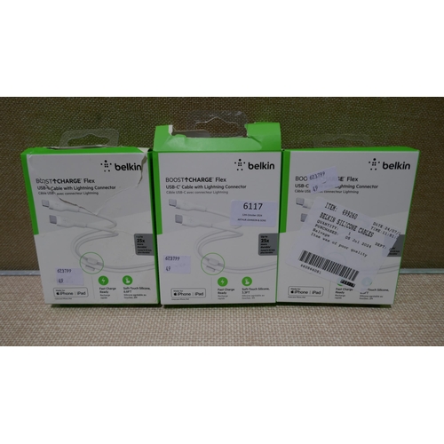 6117 - Belkin Silicone Charging Cables (337-49) *This lot is subject to Vat