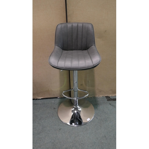 6294 - Bayside Grey Gas-Lift Bar Stool  (337-77) *This lot is subject to Vat