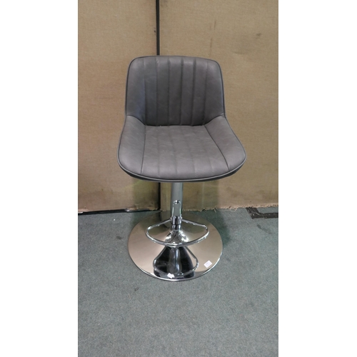 6294 - Bayside Grey Gas-Lift Bar Stool  (337-77) *This lot is subject to Vat