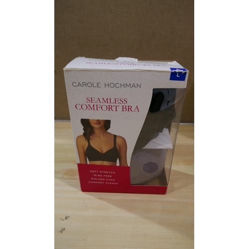 6363 - 10 boxes Of Carole Hochman Seamless Comfort bras (2 bras per box) in grey and black, size; 10 x L & ... 