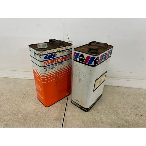 5273 - A 5 litre can of 20W150 multigrade motor oil and a 5 litre can of Jetset antibloom thinner oil