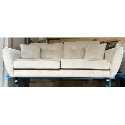 3170 - A 3 seater and 2 seater Whisper foam seats, fixed back oatmeal upholstered