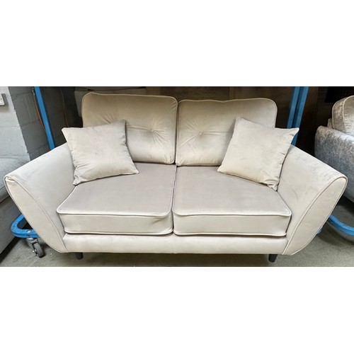 3170 - A 3 seater and 2 seater Whisper foam seats, fixed back oatmeal upholstered