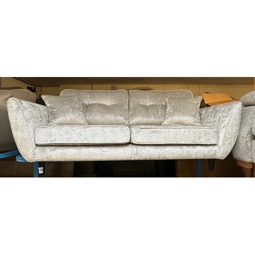 3171 - A Zinc DFS 3 seater and 2 seater silver fabric sofa