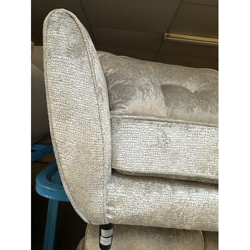 3171 - A Zinc DFS 3 seater and 2 seater silver fabric sofa