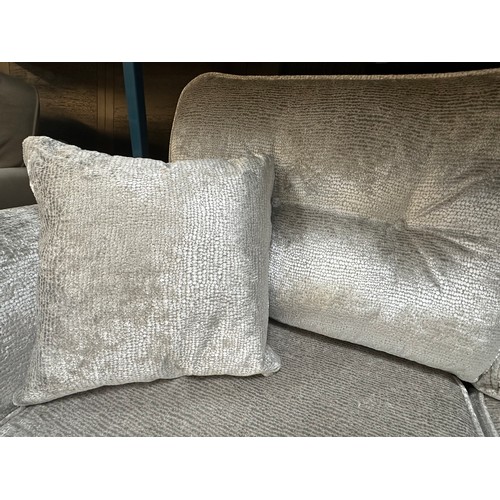 3171 - A Zinc DFS 3 seater and 2 seater silver fabric sofa