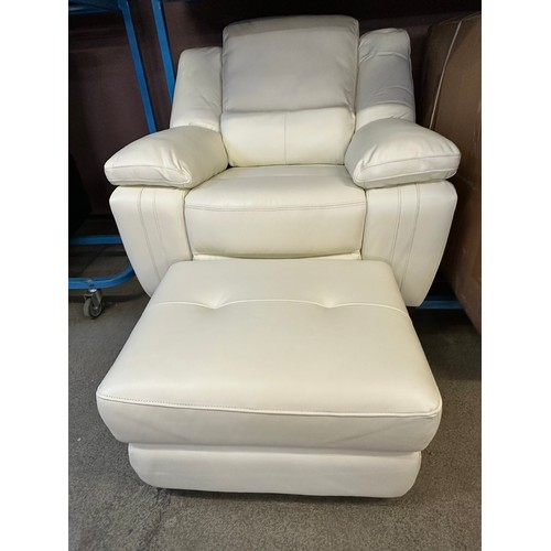 3176 - A SCS 3 seater power sofa with with electric recliner chairs in cream, full leather