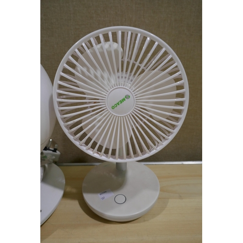 6139 - Iris Woozoo Matt White Fan and a Meaco Portable Fan  (337-358,387) *This lot is subject to Vat