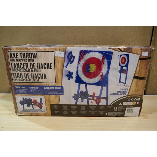 6140 - Axe Throw Set with Steel Frame   (337-366) *This lot is subject to Vat