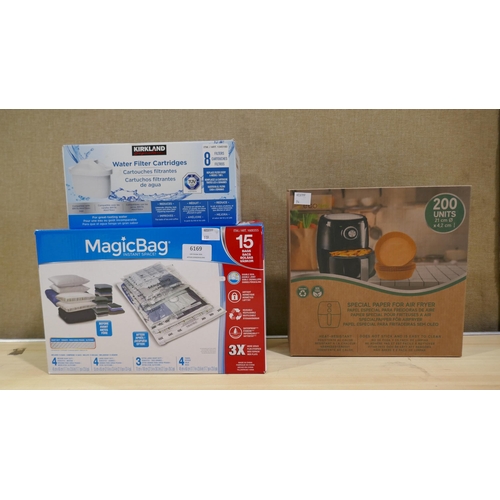 6169 - Ecofami Air Fryer Paper, Kirkland Signature Water Filters and Magic Bags (337-94,110,119) *This lot ... 