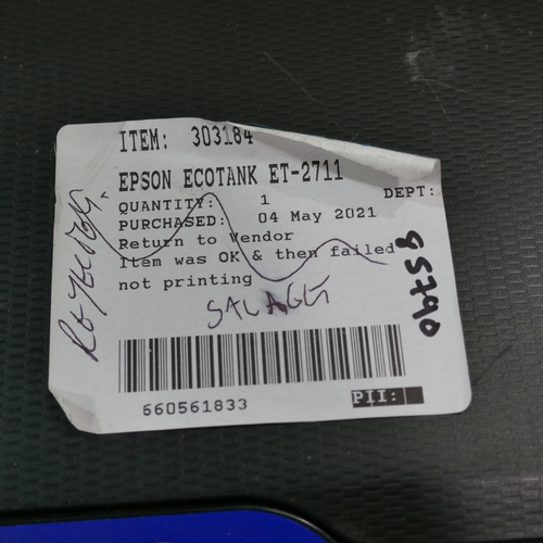 6173 - Epson Ecotank Printer (model no: Et-2711) Original RRP £129.99 + Vat (337-73) *This lot is subject t... 