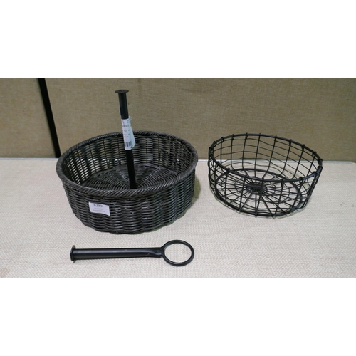 6389 - Mesa Round 2 Tier  Metal & Woven   Baskets  (337-207) *This lot is subject to Vat