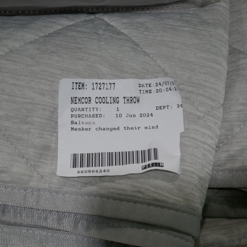 6395 - Sanderson Double Fitted Sheet 300Tc, Nemcor Cooling Throw   (337-47,61) *This lot is subject to Vat