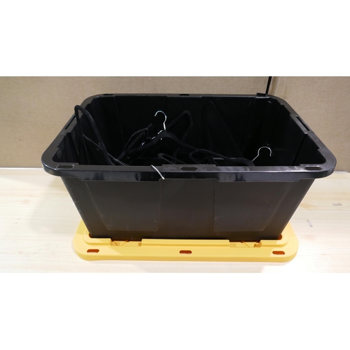 6399 - 102L Storage Tote, Flocked Hangers (337-301,307) *This lot is subject to Vat