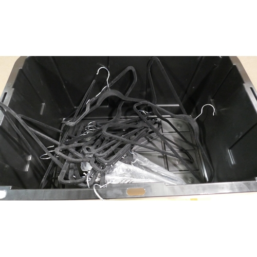 6399 - 102L Storage Tote, Flocked Hangers (337-301,307) *This lot is subject to Vat