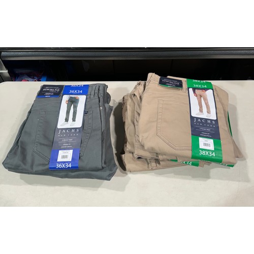 6254 - 9x Jachs 5 pocket trousers in charcoal and sand, various sizes (336-73003) *This lot is subject to V... 