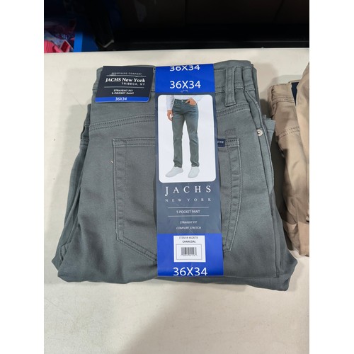 6254 - 9x Jachs 5 pocket trousers in charcoal and sand, various sizes (336-73003) *This lot is subject to V... 