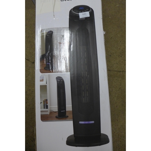 5261 - A Black and Decker 2.2kw ceramic tower fan heater with remote