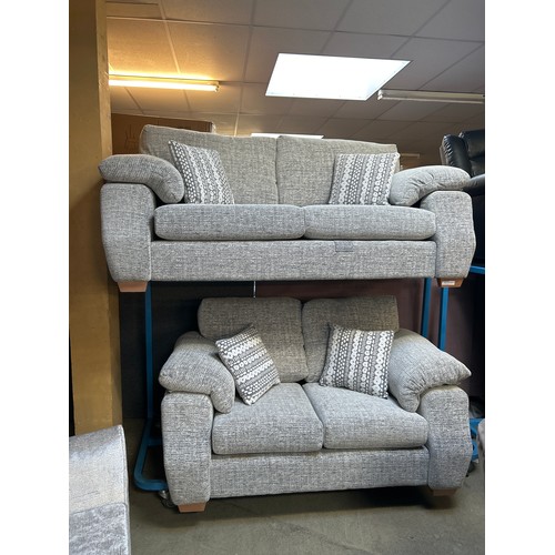 3172 - Zinc DFS 3 seater and 2 seater natural fabric sofas