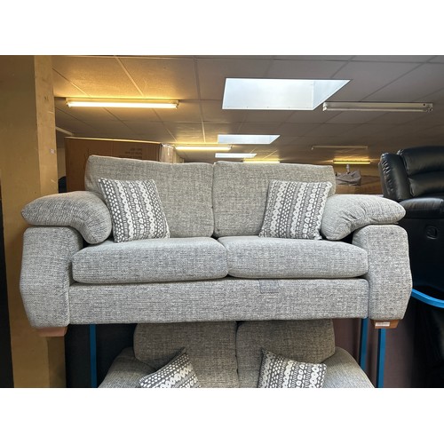 3172 - Zinc DFS 3 seater and 2 seater natural fabric sofas