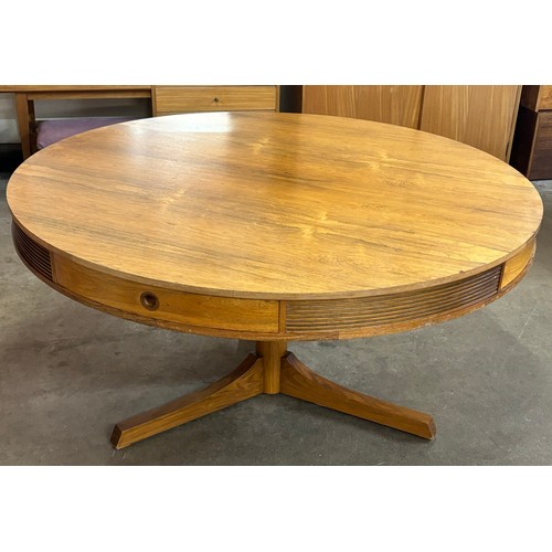 25 - An Archie Shine rosewood drum dining table, designed by Robert Heritage. CITES A10 No. 24GBA10OTCHMR