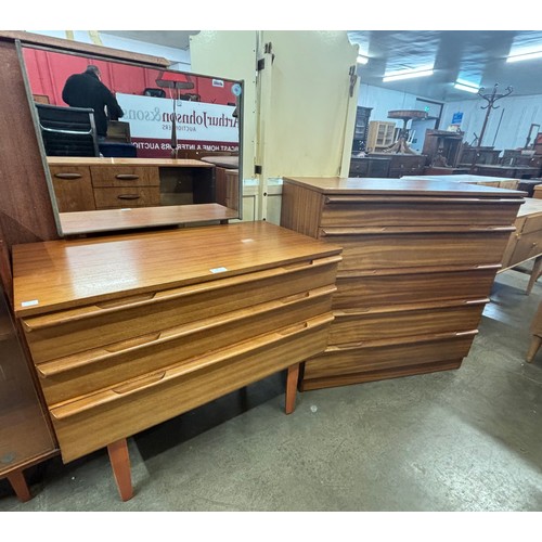 35 - An Avalon teak dressing chest and a chest of drawers