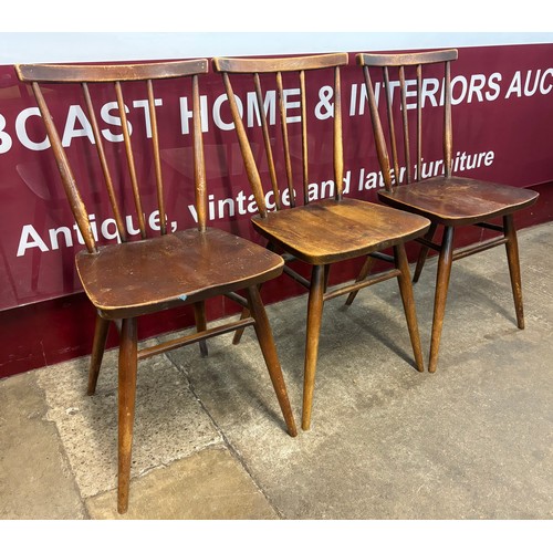 56 - A set of three Ercol Golden Dawn elm and beech 391 model chairs