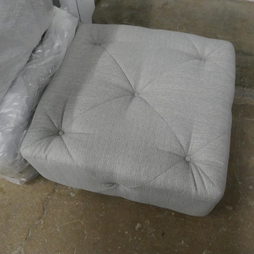 3050 - A grey upholstered Chesterfield two seater sofa