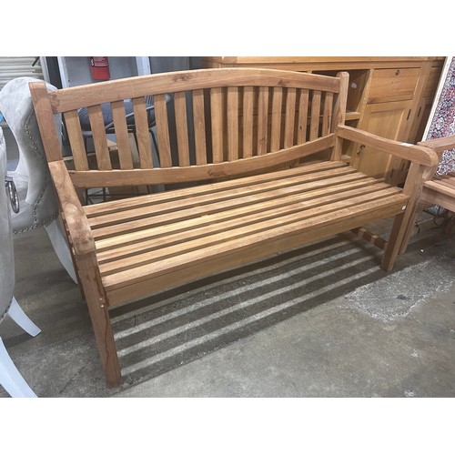 3118 - A teak garden bench