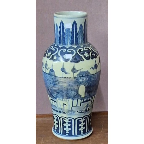 257 - A late 19th Century Chinese blue and white porcelain vase