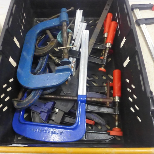 5003 - A large quantity of assorted clamps, mainly G-clamps including Axminster, Record, etc.