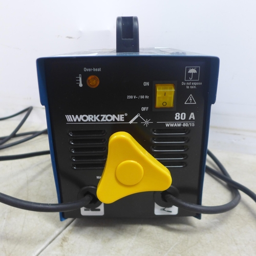 5004 - A Workzone WWAW-80/15, 230V, 80A arc welder