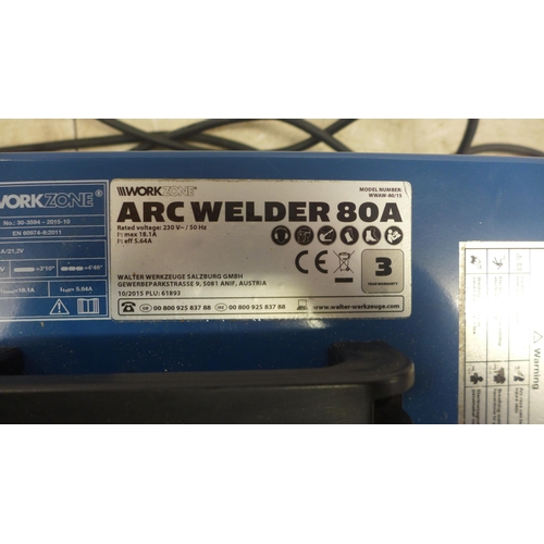 5004 - A Workzone WWAW-80/15, 230V, 80A arc welder