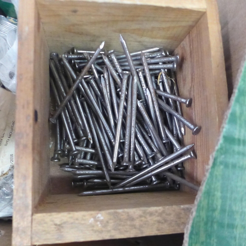 5021 - A large quantity of consumables including nuts and bolts, washers, nails, screws, etc.