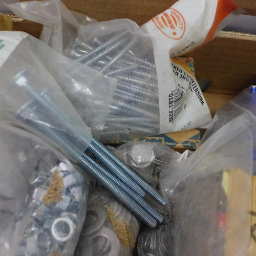 5021 - A large quantity of consumables including nuts and bolts, washers, nails, screws, etc.